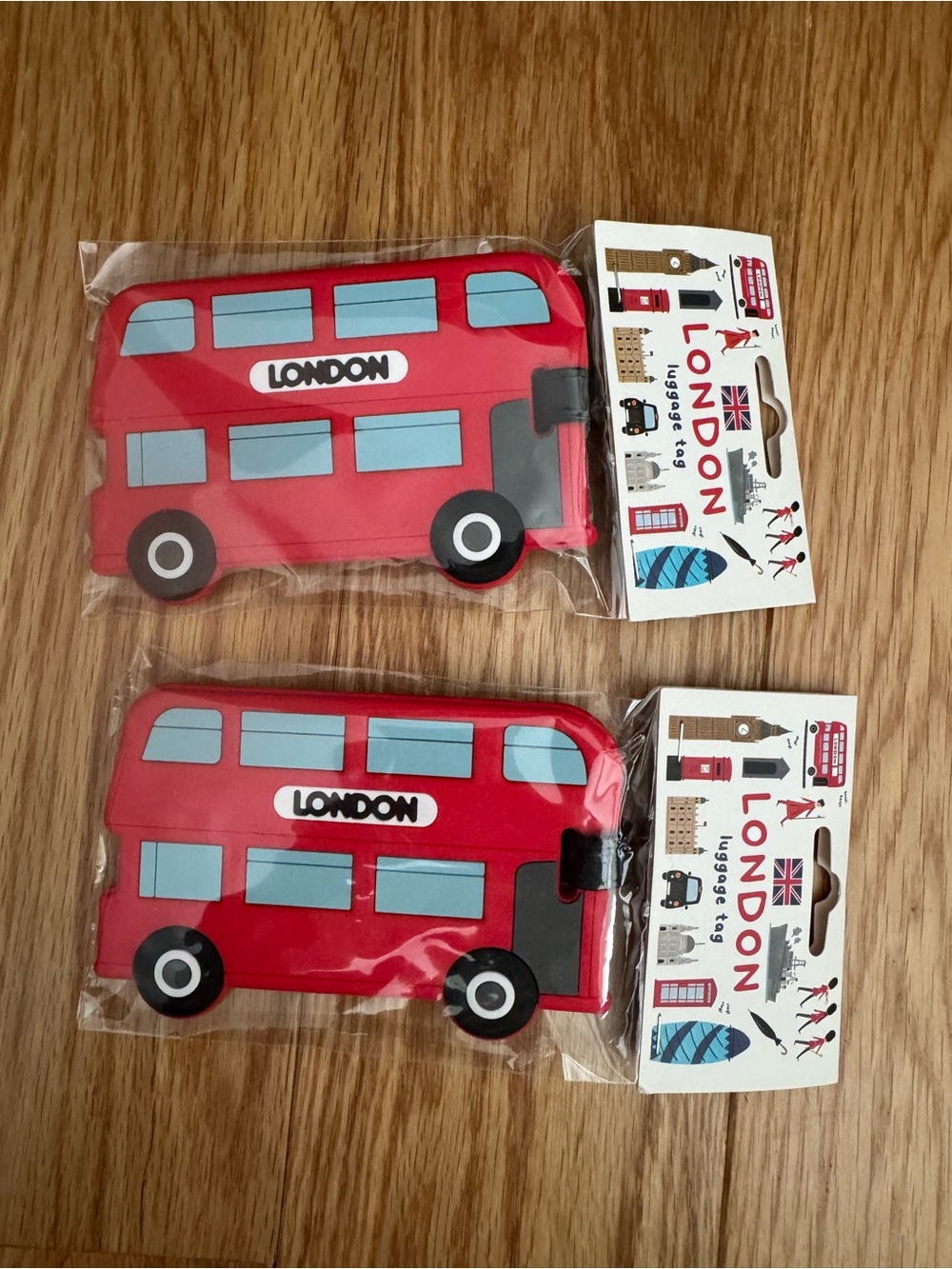 London Double-Decker Bus Luggage Tags – Set of 2 | New in Package